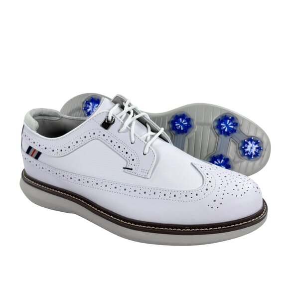 FootJoy Traditions Mens Wingtip Golf Shoes Size 9 M White 57910 NEW - Picture 1 of 7